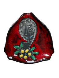 1950's Lot Of 18 In The STYLE Of Fantoni Glazed  Ceramic Pin Trinket Mini Plates Lava Stone Back 3'