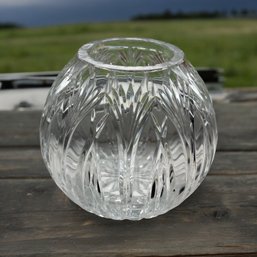Stunning Heavy Lead Crystal Rose Bowl  6-1/2' Tall X 7' Wide (widest Part) No Maker's Mark- No Issues!!!
