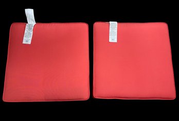 NEVER USED Lot Of 2 PIER 1 25' X 25' Square Salmon/coral Color Fabric Cushions Zip Closure
