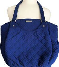 Vintage Vera Bradley  Royal Blue Quilted Cotton Purse Shoulder Bag 12' H X 16.5' W