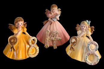 Lot Of 3 Josef Originals Porcelain Figurines: Birthdays- One 14, Two 8