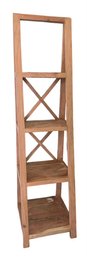 4 Tier Wood Shelf Ladder Stand Display Shelf 69' Tall X 16' Deep X 18' Wide (read Description)