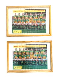 Pair Framed Photo Prints Kerry Ireland Soccer Team