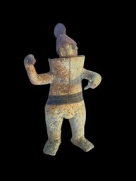 Pre Columbian Style Standing Earthenware Warrior Figure