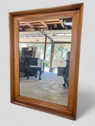 Handsome Wood Frame Mirror With Deep Border