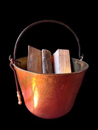 English Hammered Copper & Brass Log Bin (2of 2)