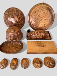 Grouping Antique Copper Molds