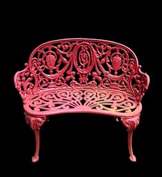 Red Iron Garden Bench In Jennings Red