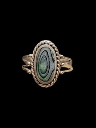 Vintage Sterling Silver Abalone Ring, Size 9