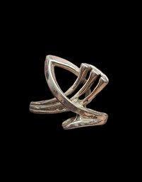 Vintage Sterling Silver Abstract Ring, Size 5