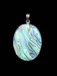 Vintage Sterling Silver Abalone Pendant