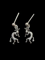 Vintage Native American Sterling Silver Kokopelli Earrings