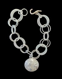 Vintage Sterling Silver 'World'  Bracelet