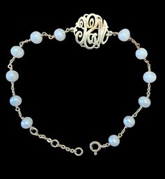 Vintage Sterling Silver Pearl Style Bracelet