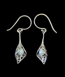 Beautiful Vintage Sterling Silver Ornate Dangle Earrings