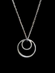 Vintage Italian Sterling Silver Double Circle Necklace