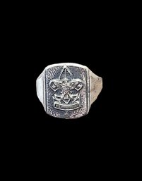 Vintage Sterling Silver Boy Scouts 'Be Prepared' Ring, Size 5.75