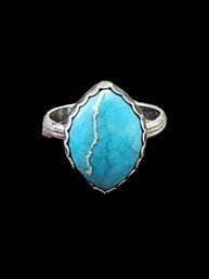 Vintage Sterling Silver Turquoise Color Ring, Size 9