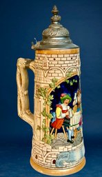 Tall Antique Highly Detailed German Beer Stein
