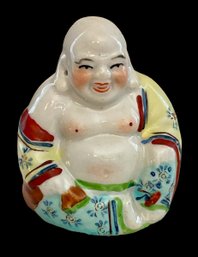 Petite Vintage Chinese Porcelain Figurine Of Smiling BUDDHA