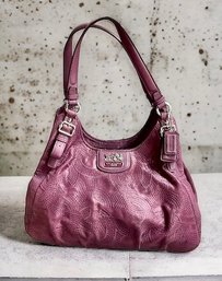 Vintage Leather COACH MADISON Plum Hobo Bag