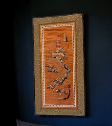 Vintage Asian Silk Embroidered Wall Hanging
