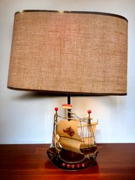 Rare Vintage SANTA MARIA Wooden Table Lamp