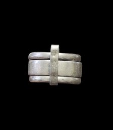 Vintage Mexican Sterling Silver 3 Band Ring, Size 8.5