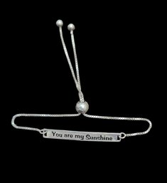 Vintage Sterling Silver 'You Are My Sunshine' Adjustable Bracelet