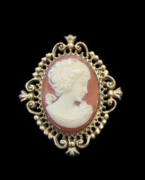 Vintage Cameo Locket Pin/Brooch