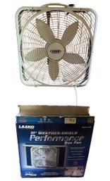 Lasko 3 Speed 20' Weather-shield Performance Box Fan Model 3720 W/box Runs Great (read Description)