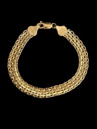 14K Yellow Gold Italy Gold Bracelet 6' Length 7 Gram Weight Lobster Claw Clasp Tested Jeweler Verified