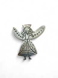 Vintage Mexico Sterling Silver Signed Brooch Fairy Princess