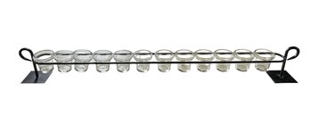 39' Length Iron Metal 12 Glass Candle Holder For Fireplace  Or Outdoors ( READ Description)