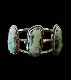 Stunning Native American Sterling Silver Turquoise Color Bracelet