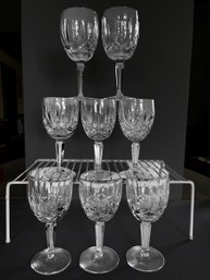 Lot Of 8 Waterford Irish Crystal 'KILDARE' Water Goblets (READ DESCRIPTION)