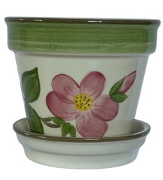 Franciscan Desert Rose Flower Pot With Underplate