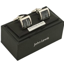 MCM  John Lewis Onyx And Mother Of Pearl Cufflinks Never Removed From Box From England  C
