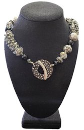 Vintage Sterling Silver Saki Beaded Necklace