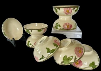 Lot Of 8 Franciscan Desert Rose ENGLAND Footed Cereal Bowls  5-1/2' X 2-1/4'