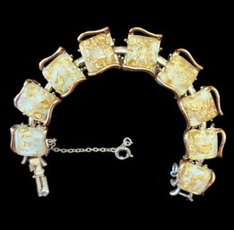 Vintage CORO Lucite Gold Flakes Bracelet