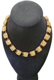 Vintage CORO Lucite Gold Flakes Necklace