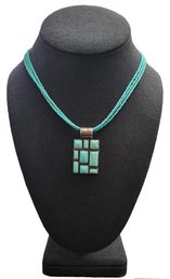 Gorgeous Vintage Sterling Silver Turquoise Color Necklace