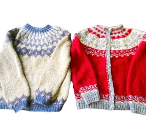 Two Vintage Alva Knit Icelandic Wool Sweaters