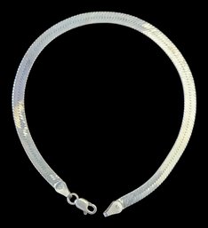 Vintage Italian Sterling Silver Herringbone Bracelet