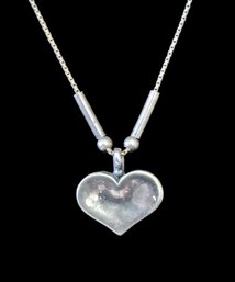 Vintage Sterling Silver Reversible Heart Pendant