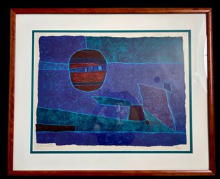 Gustav Singier, 'Blue Violet' Signed And Numbered Print C. 1962