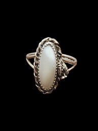 Vintage Native American Sterling Silver Mother Of Pearl Ring, Size 5.5