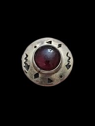 Vintage Native American Sterling Silver Ruby Color Ring