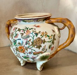 Vintage Fine Chinese Porcelain Handled Vase